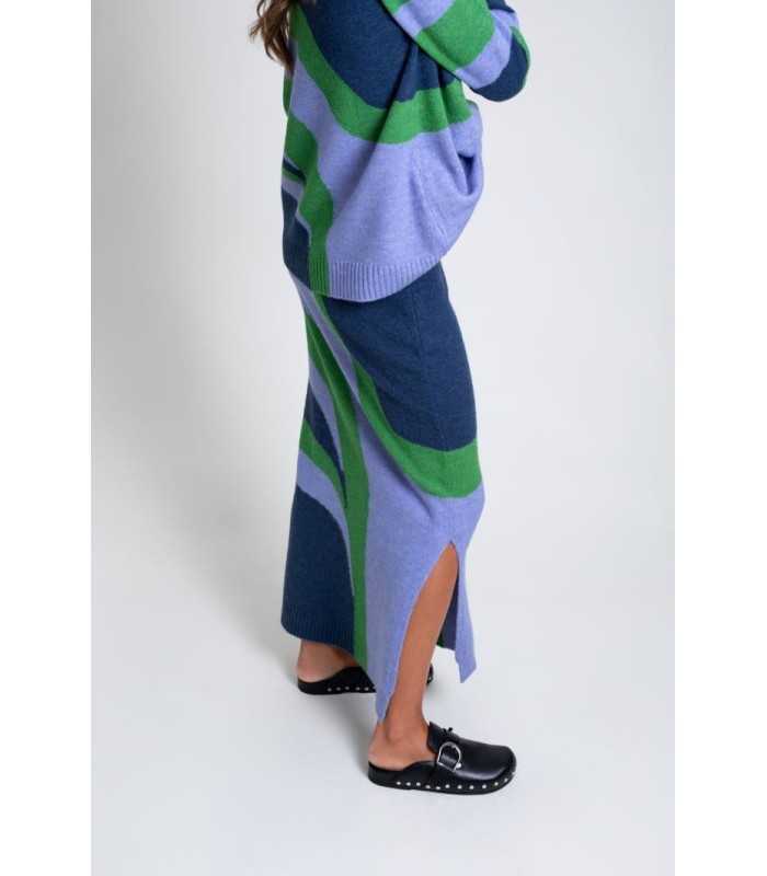 Falda Punto Azules Pisonero Mujer