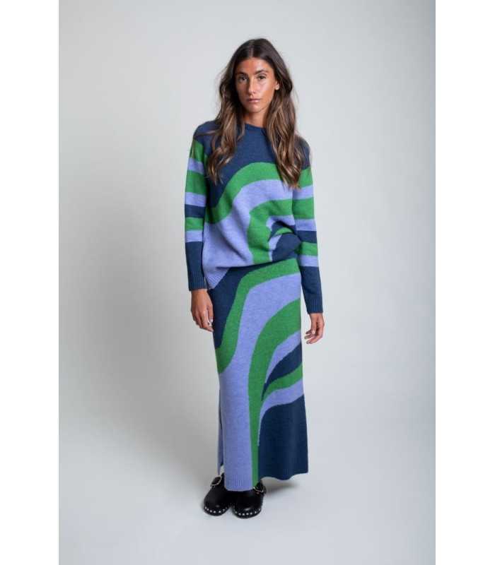 Falda Punto Azules Pisonero Mujer