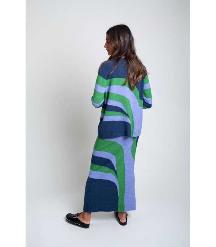 Falda Punto Azules Pisonero Mujer