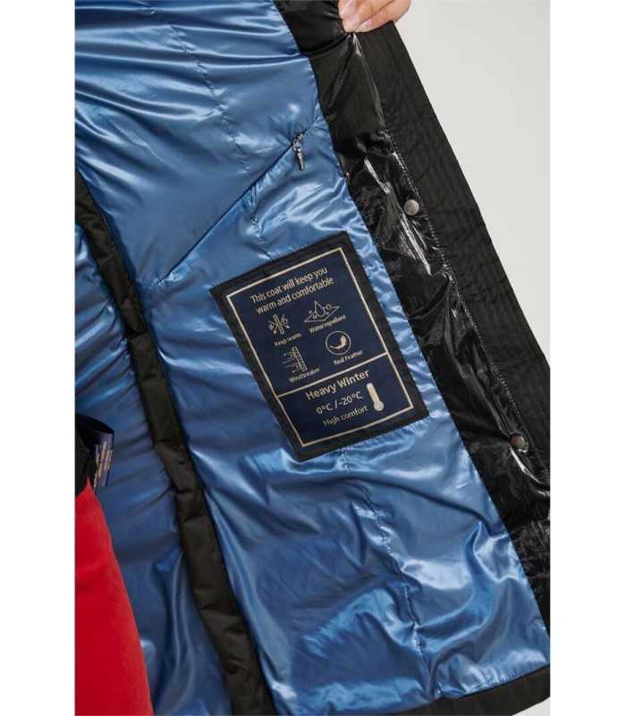 Plumífero Largo Negro Henry Arroway Mujer