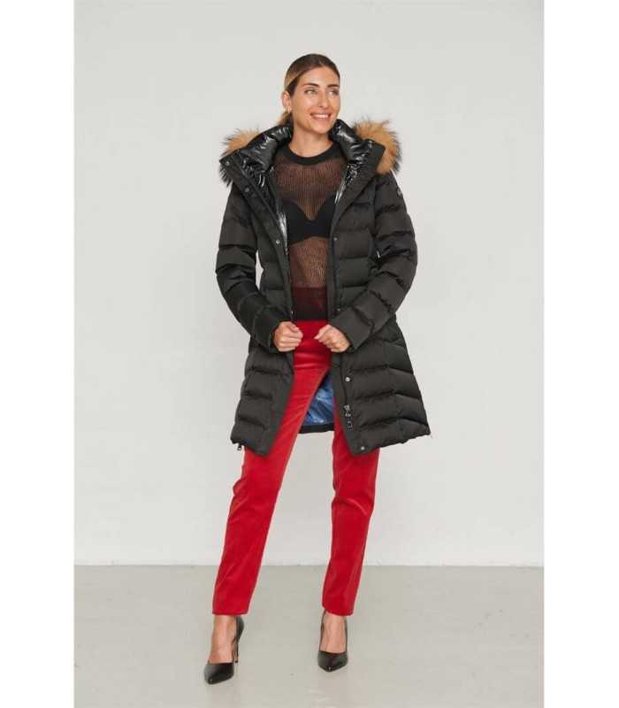 Plumífero Largo Negro Henry Arroway Mujer