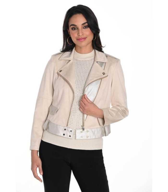 Chaqueta Beige Ante Frank Lyman Mujer