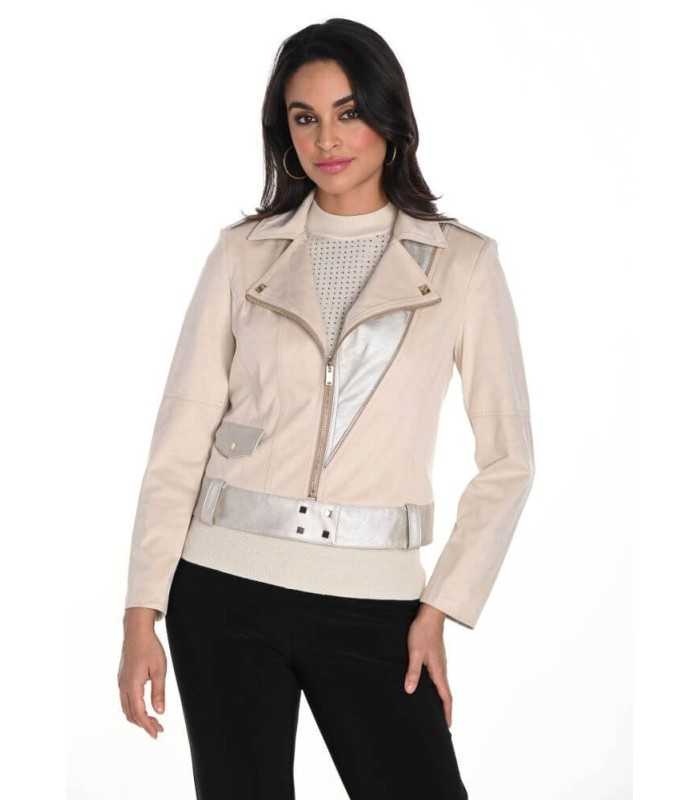 Chaqueta Beige Ante Frank Lyman Mujer