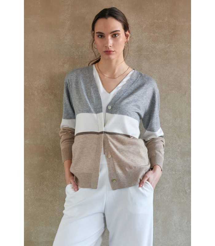 Chaqueta Punto Tricolor Trovels Mujer