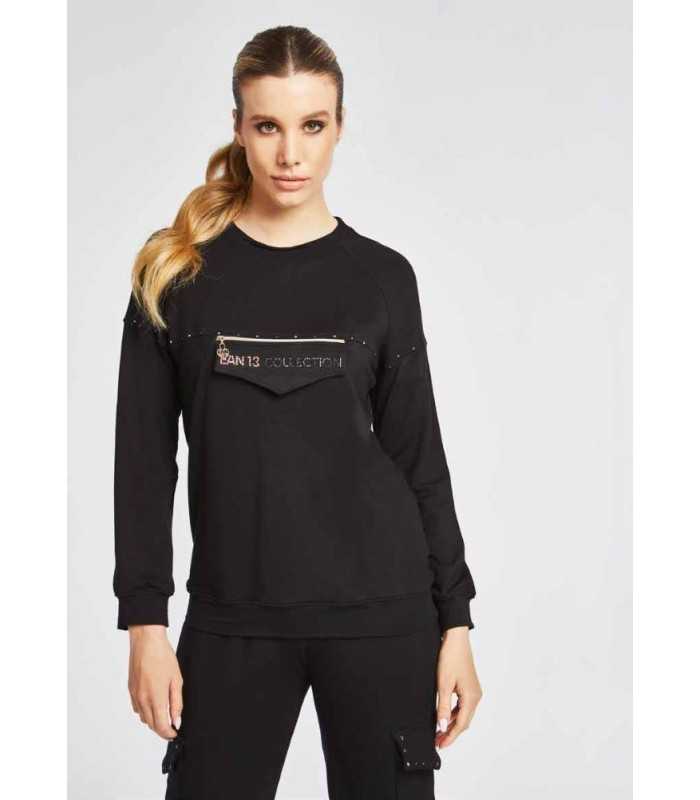 Camiseta Negra Tapeta Ean13 Mujer