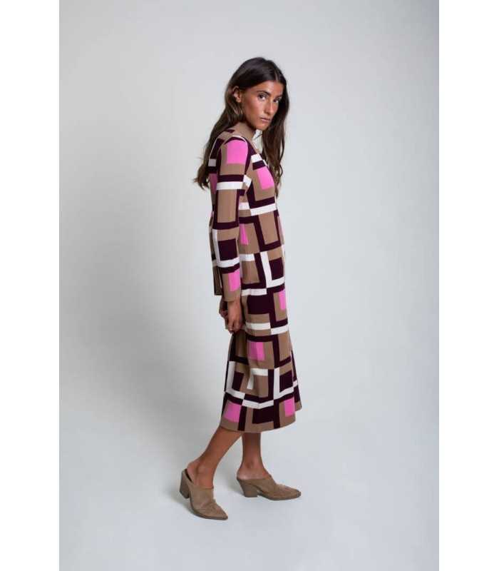 Vestido Cuadros Amarillo Pisonero Mujer