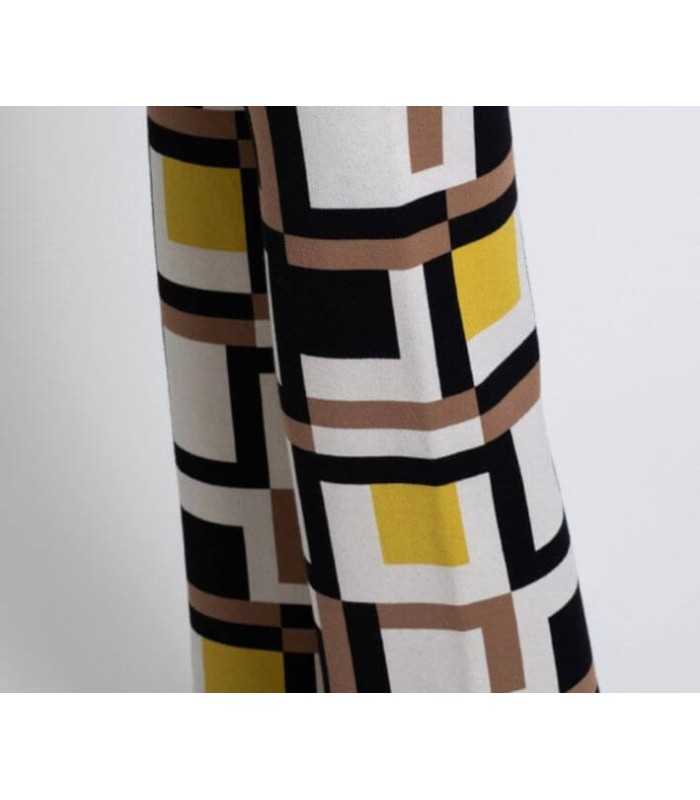 Vestido Cuadros Amarillo Pisonero Mujer