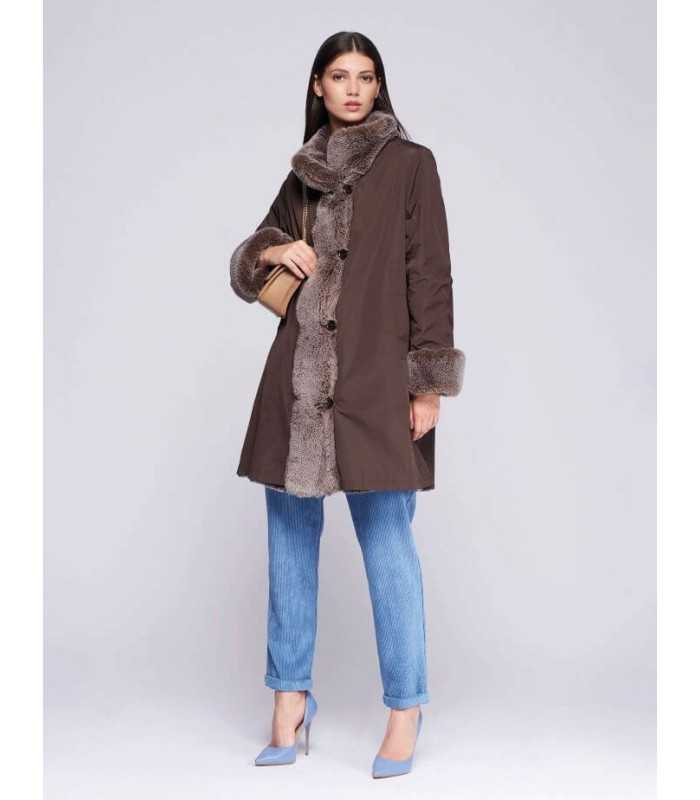 Parka Pelo Marrón Carmela Rosso Mujer