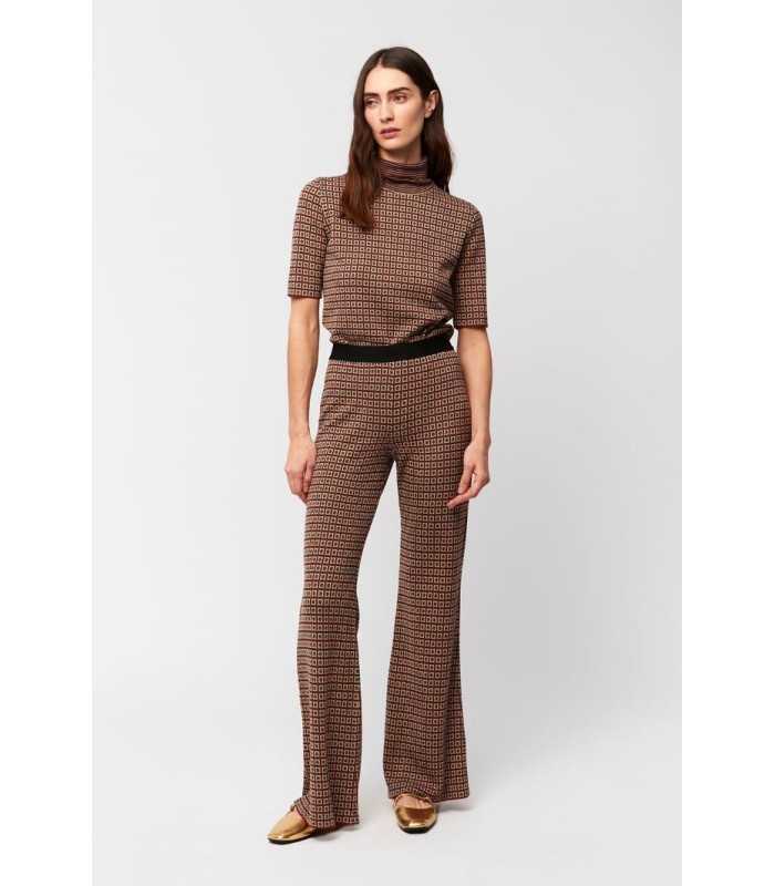 Pantalón Granate Geométrico Aldo Martins Mujer