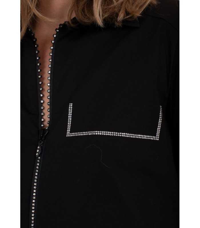 Camiseta Negra Brillantes Anna Mora Mujer