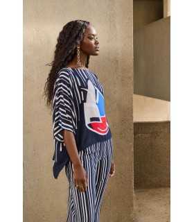 Top Poncho Georgette Joseph Ribkoff Mujer