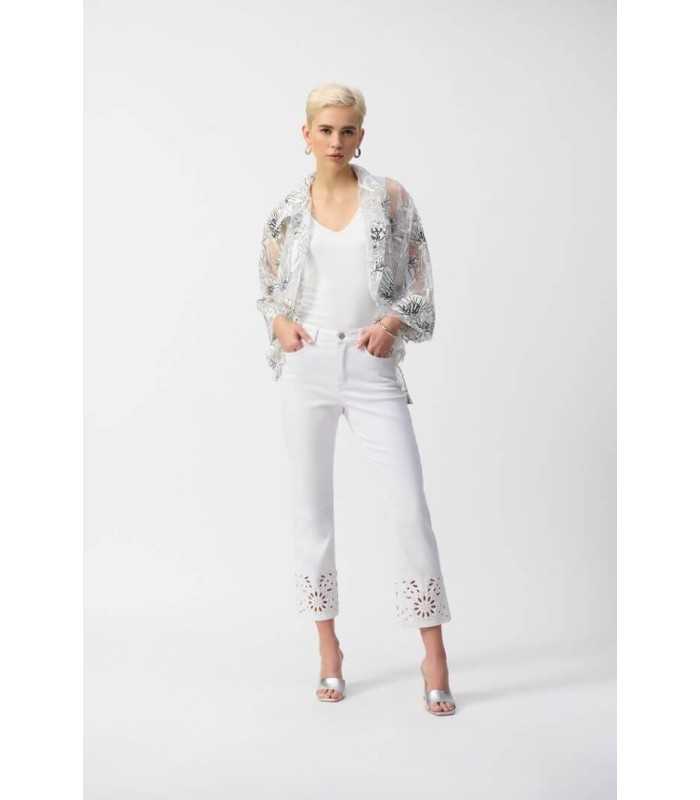 Pantalón Blanco Bordado Joseph Ribkoff Mujer