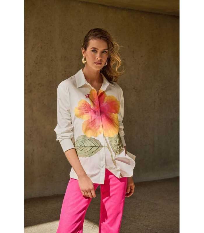 Camisa Algodón Flor Joseph Ribkoff Mujer