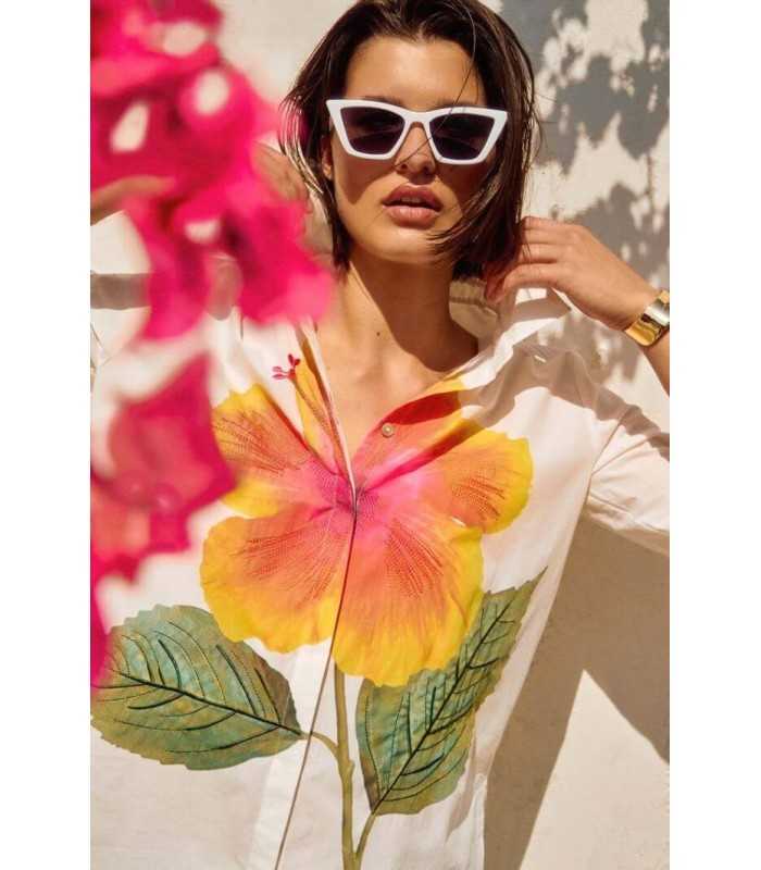 Camisa Algodón Flor Joseph Ribkoff Mujer