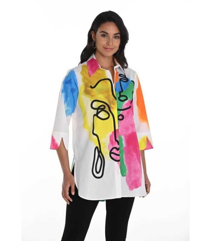 Blusón Estampado Caras Frank Lyman Mujer