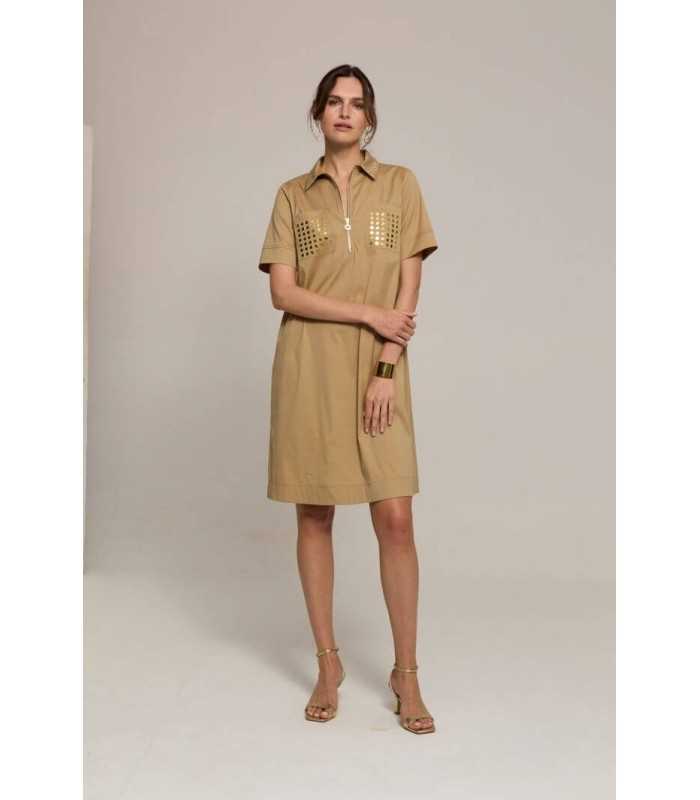 Vestido Kaki Algodón Luis Civit Mujer