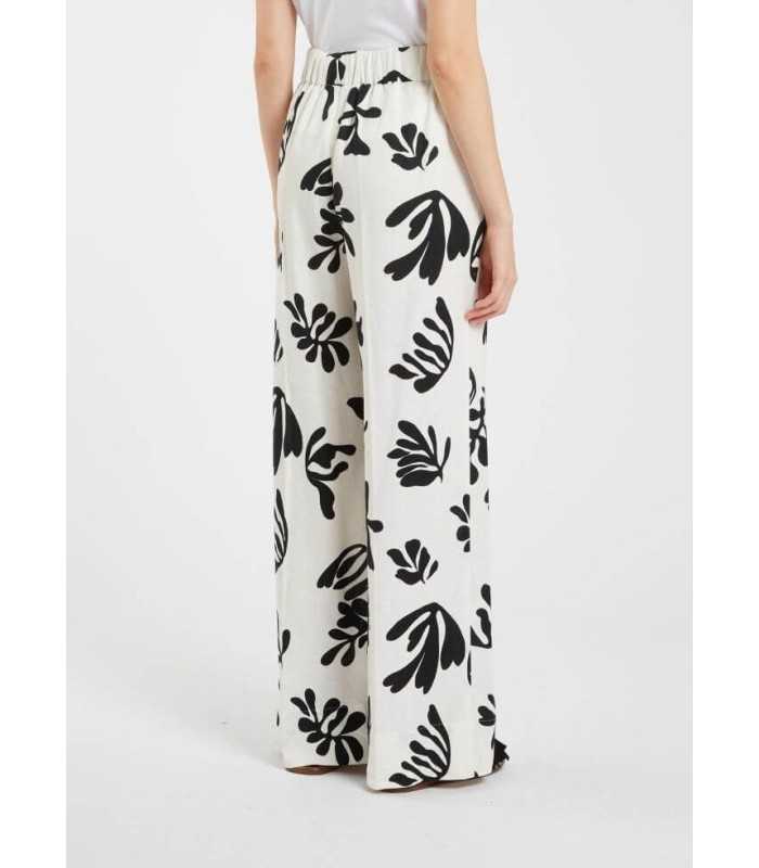 Pantalón Negro Hojas Marella Mujer