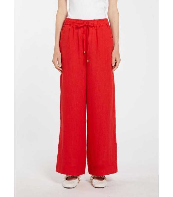 Pantalón Lino Rojo Marella Mujer
