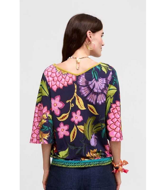 Top Marino Estampado Aldo Martins Mujer