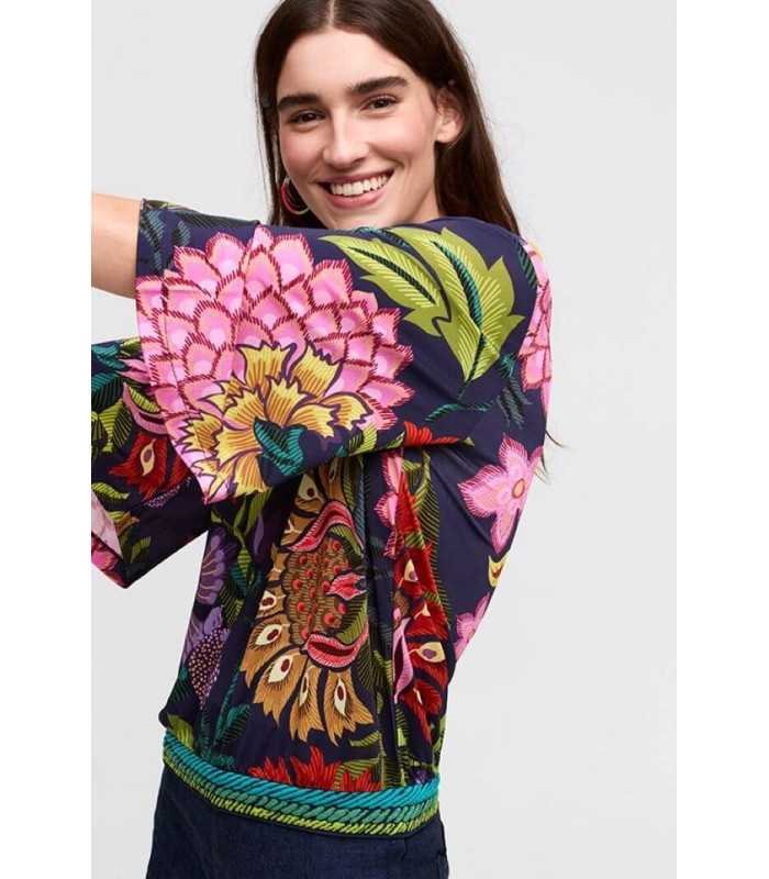 Top Marino Estampado Aldo Martins Mujer