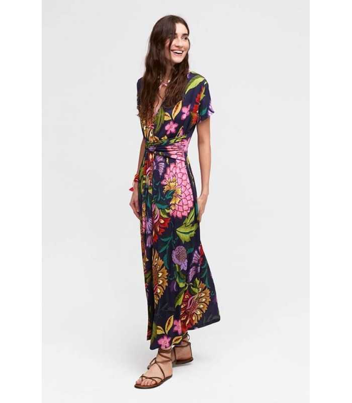 Vestido Marino Flores Aldo Martins Mujer