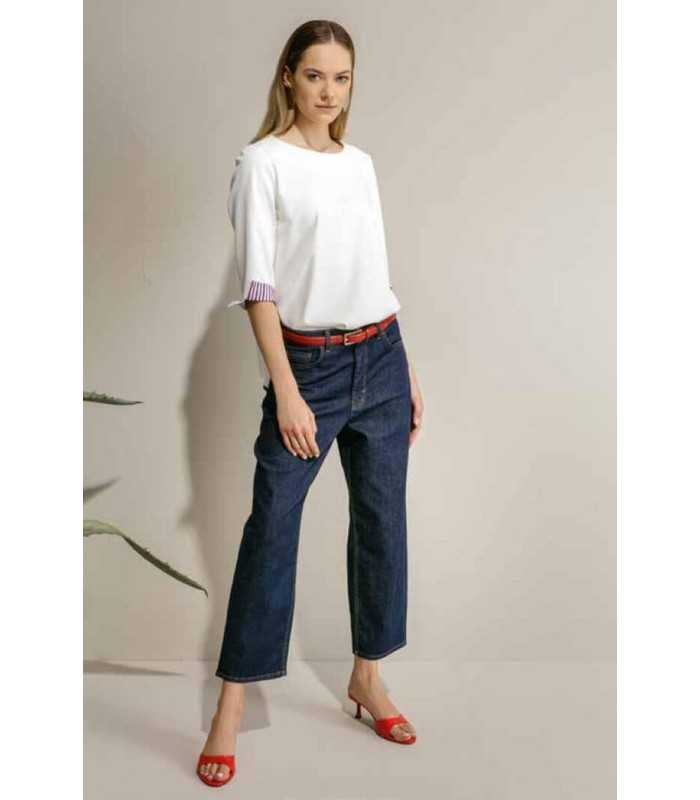 Camiseta Vueltas Rayas Maria Bellentani Mujer