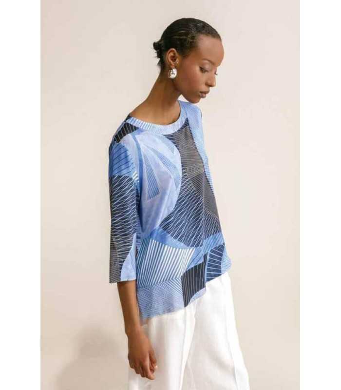 Top Estampado Azules Maria Bellentani Mujer