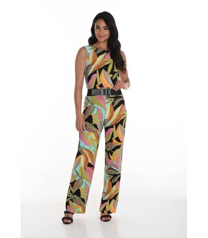 Pantalón Estampado Hojas Frank Lyman Mujer