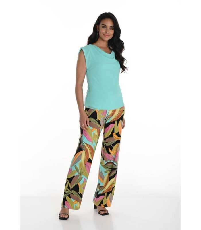 Pantalón Estampado Hojas Frank Lyman Mujer