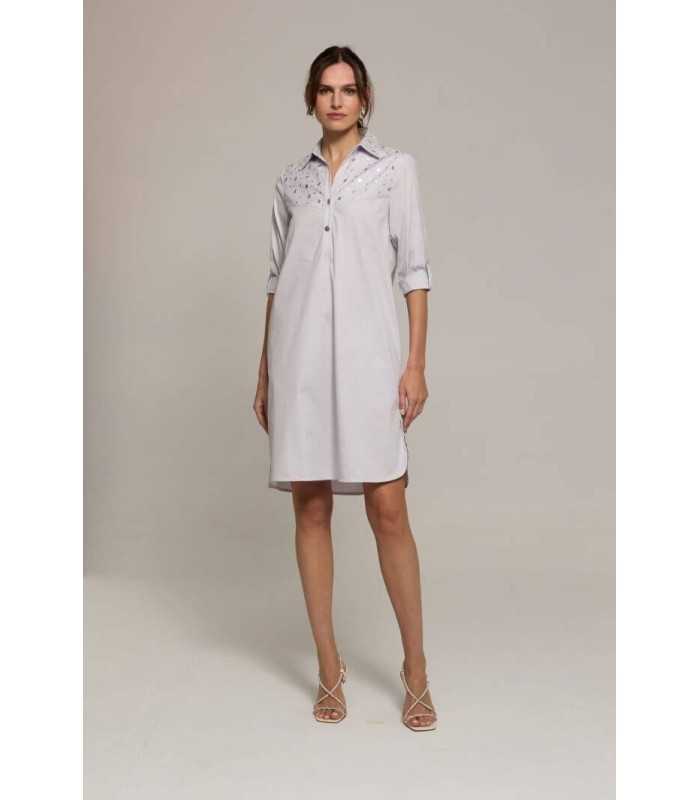 Vestido Azul Algodón Luis Civit Mujer