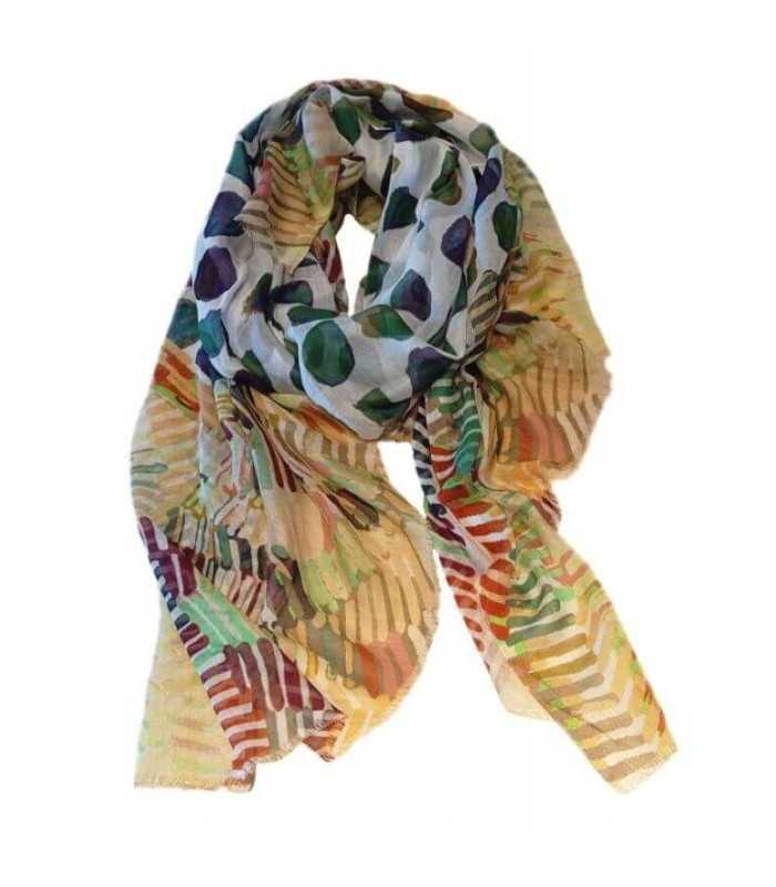Fular Estampado Verdes Noga Mujer