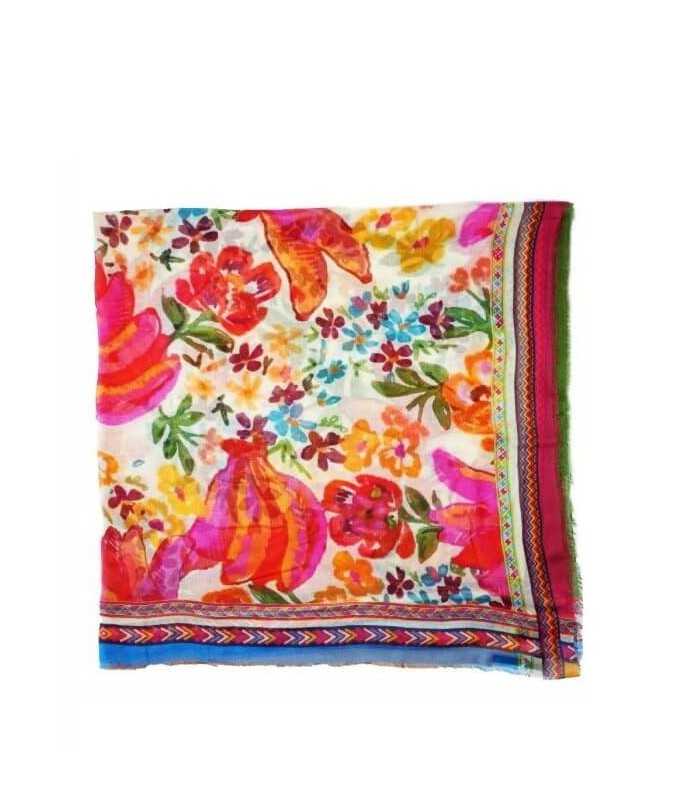 Pañuelo Pintura Flores Noga Mujer