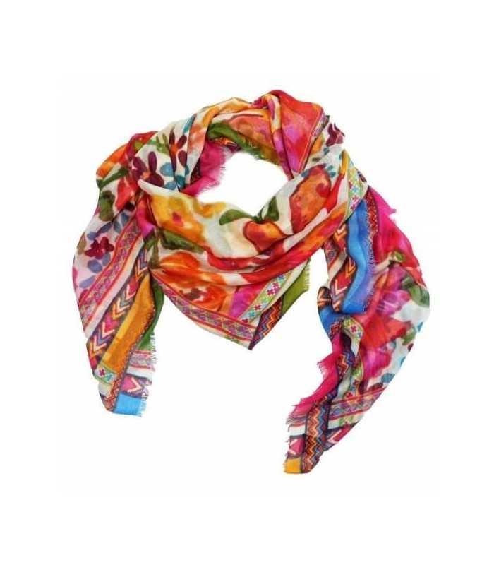 Pañuelo Pintura Flores Noga Mujer