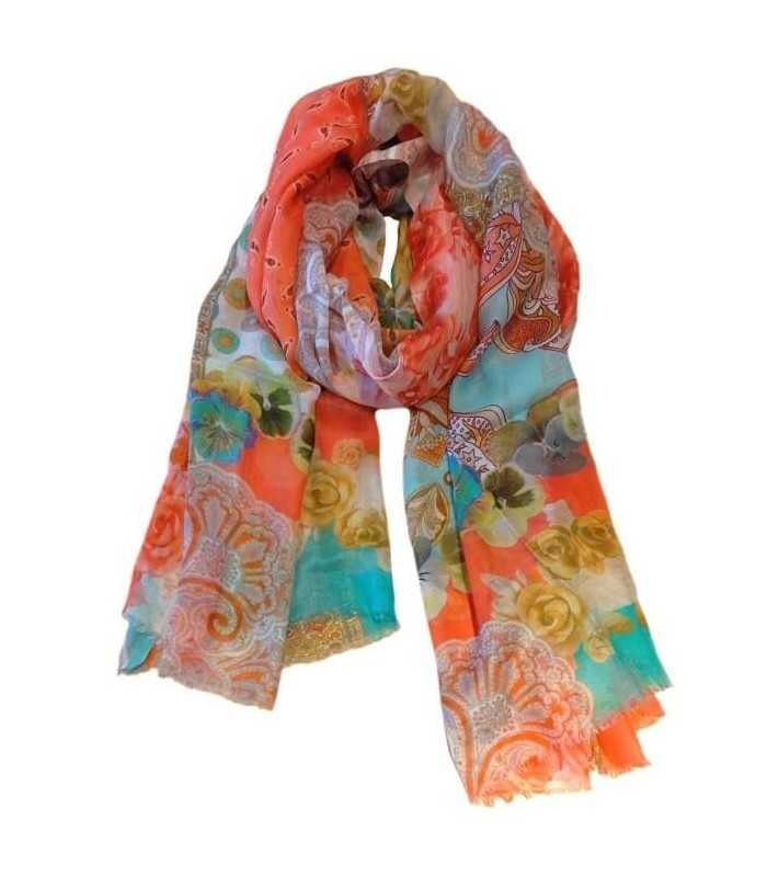 Fular Flores Colorido Noga Mujer