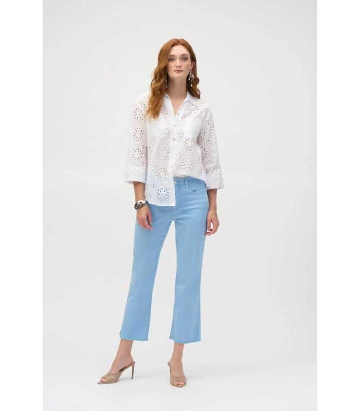 Blusa Blanca Bordada Joseph Ribkoff Mujer