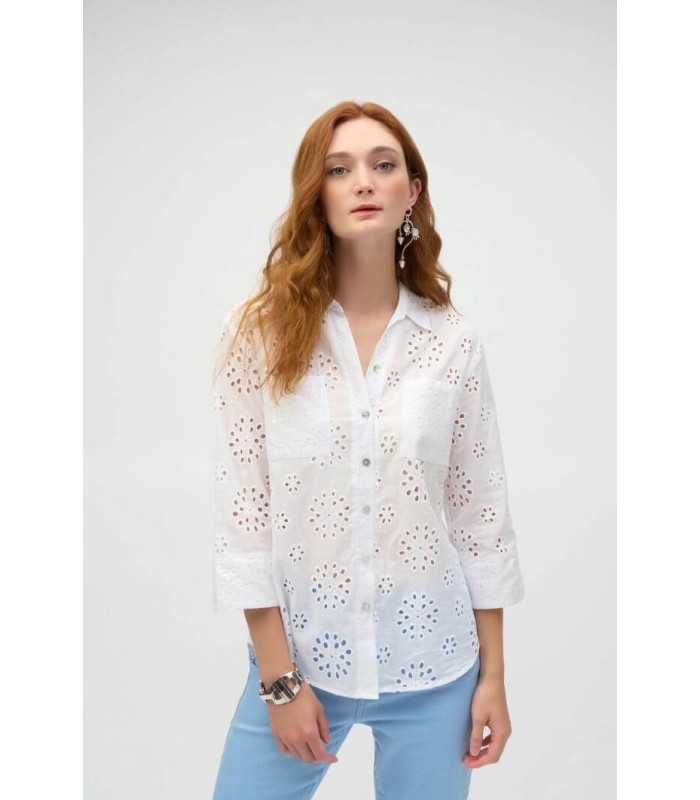 Blusa Blanca Bordada Joseph Ribkoff Mujer