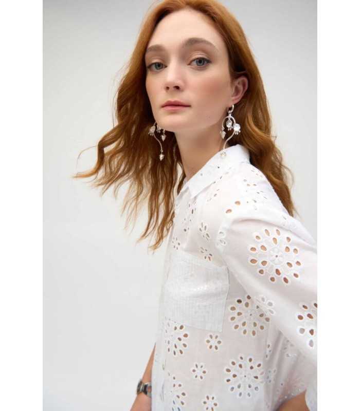 Blusa Blanca Bordada Joseph Ribkoff Mujer