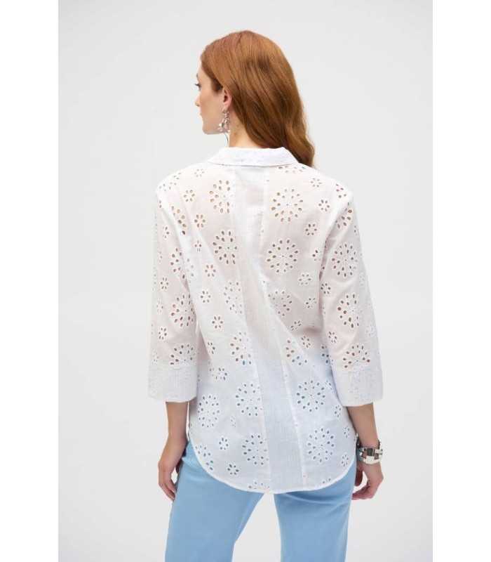 Blusa Blanca Bordada Joseph Ribkoff Mujer