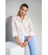 Blusa Blanca Bordada Joseph Ribkoff Mujer