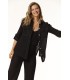 Chaqueta Lino Negra Oky Mujer