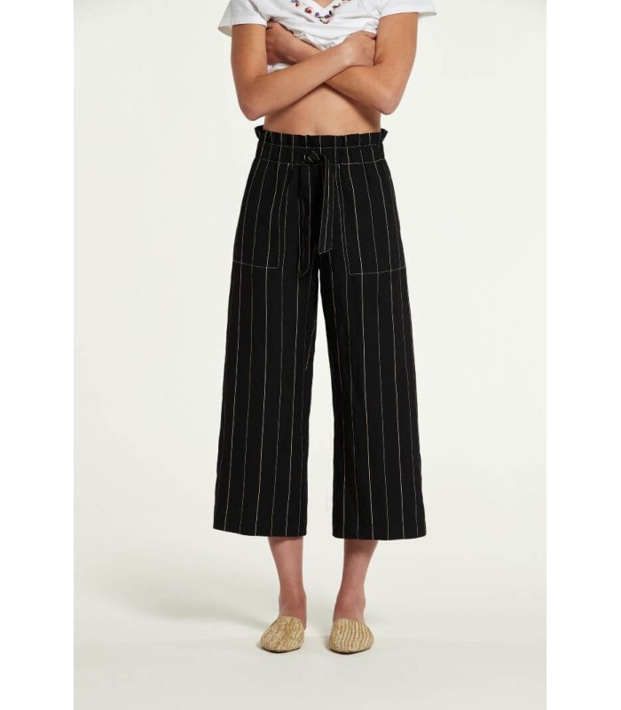 Pantalón Negro Rayas Oky Mujer