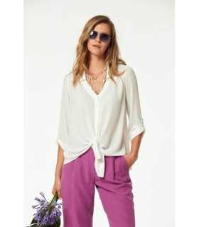Camisa Blanca Georgette Oky Mujer