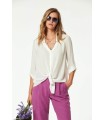 Camisa Blanca Georgette Oky Mujer