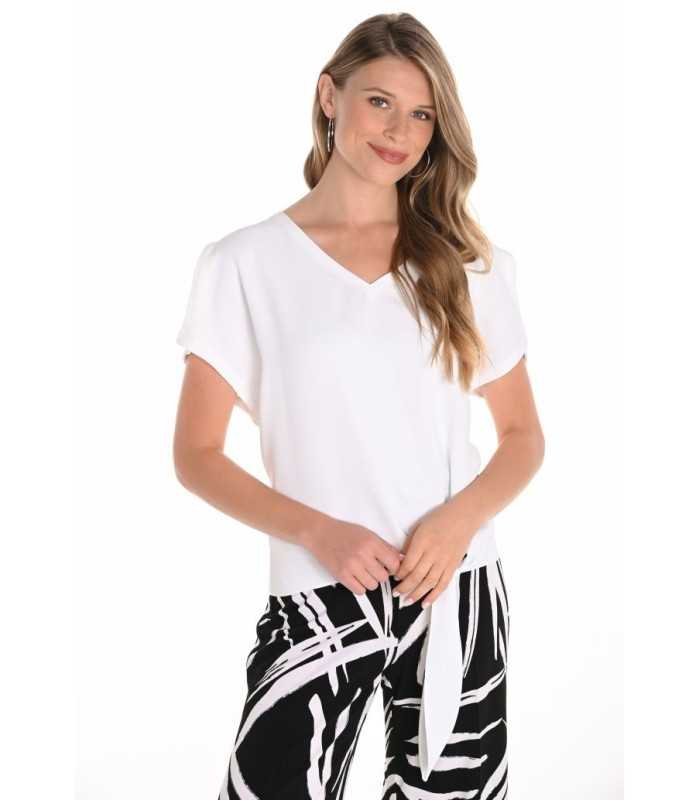 Blusa Blanca Nudo Frank Lyman Mujer