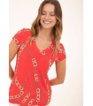 Camiseta Coral Cadenas Anna Mora Mujer