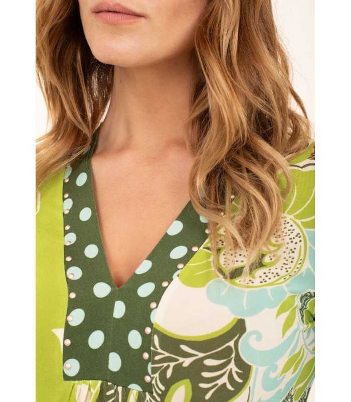 Vestido Estampado Patchwork Anna Mora Mujer