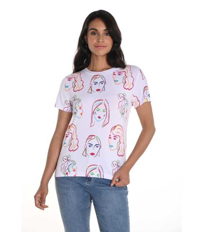 Camiseta Blanca Caras Frank Lyman Mujer