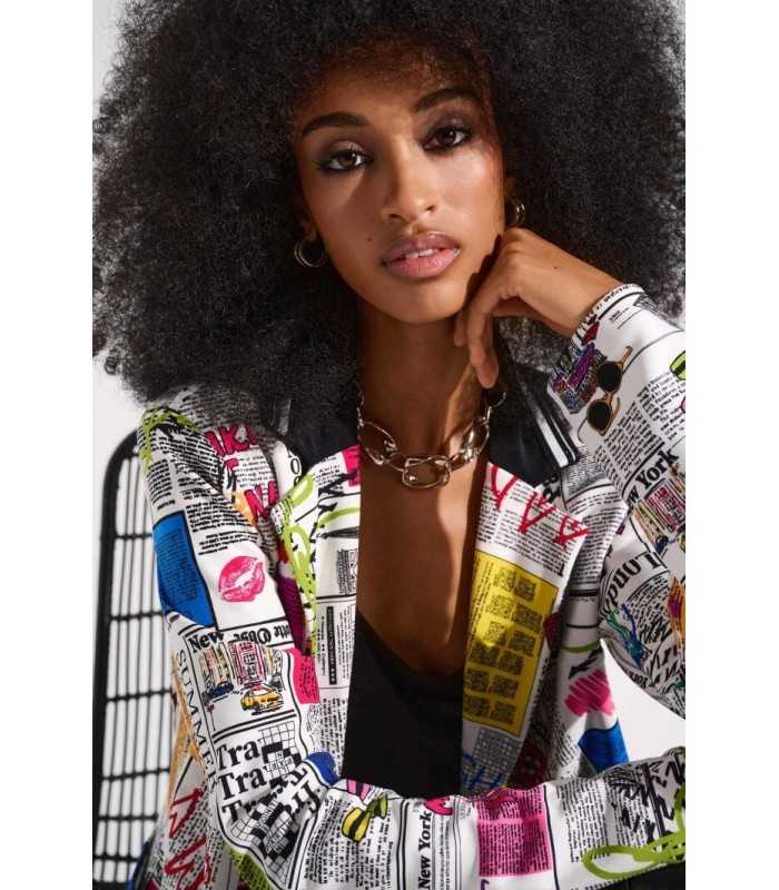 Blazer Estampado Recortes Joseph Ribkoff Mujer