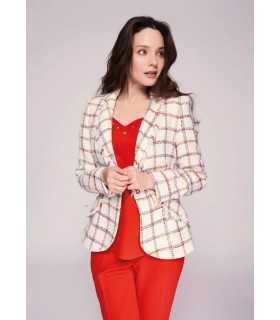 Chaqueta Chanel Cuadros Carmela Rosso Mujer