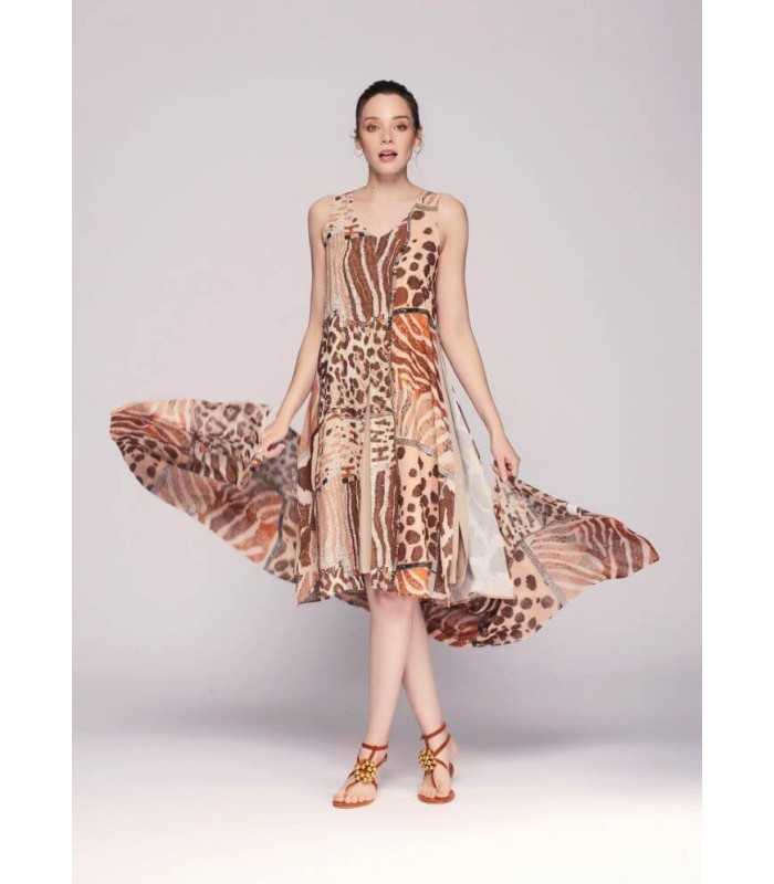 Vestido Animal Print Carmela Rosso Mujer